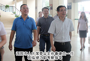 瀏陽市人大常委會主任魯建文一行蒞臨調(diào)研指導，綠之韻黨的群眾路線教育實踐活動成效顯著獲考察組高度評價