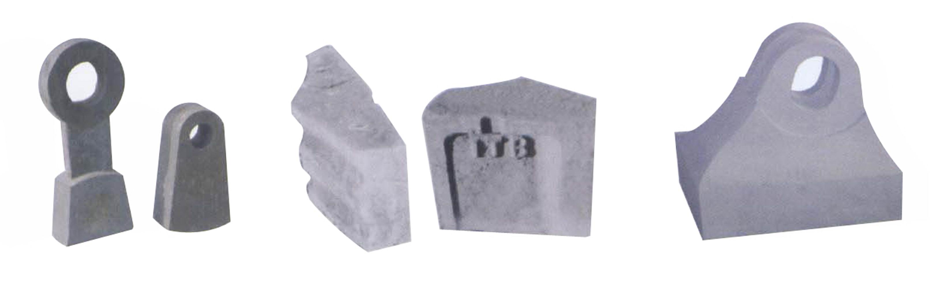 用于建材行業(yè)的耐磨鋼錘頭、襯板